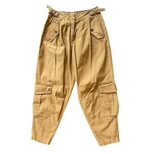 Maria Cher Golden Yellow Khaki Tapered Pants Size Medium